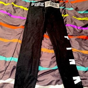 Black pink leggings size medium